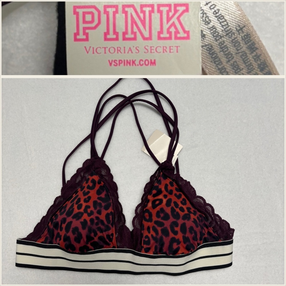 PINK Victoria's Secret Leopard Lace Bralette Bralette Style B875 Size S